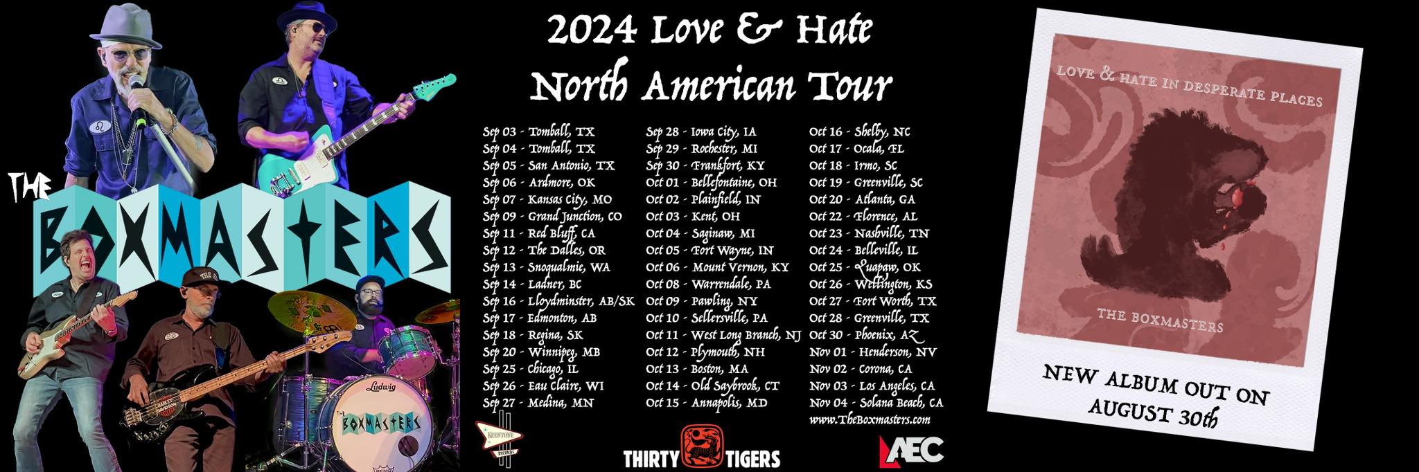 The Boxmasters 2024 Love & Hate North American Tour Schedule