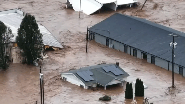 Flooding in West Virginia from Hurricane Helene 2024